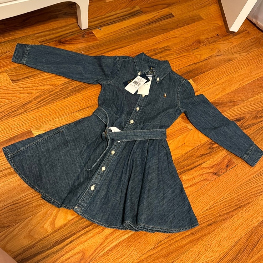Polo by Ralph Lauren Denim Long Sleeved Dress with Belt